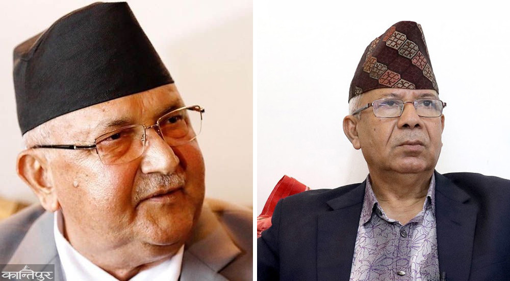 प्रधानमन्त्री ओली र नेता नेपालबीच भेट, पार्टीको विवादबारे छलफल