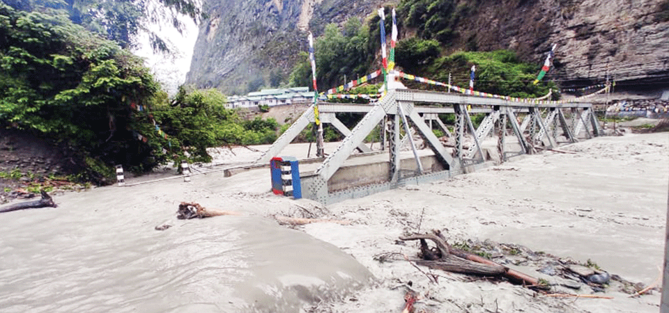 मस्र्याङ्दीमा बग्दै मनाङका सुन्दर बस्ती